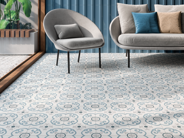  36158 SIROCCO BLUE ORNATE 22,3х22,3х0,9 см 