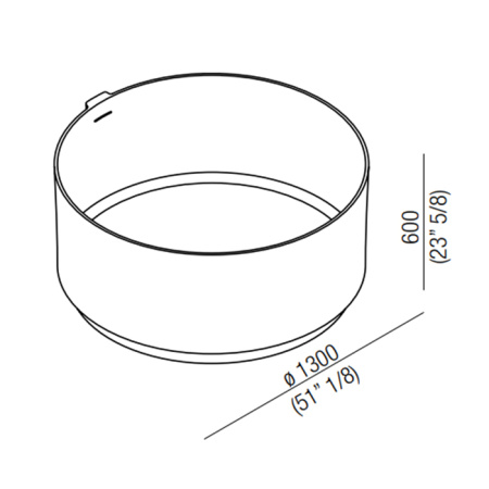 Agape In-Out Ванна отдельностоящая d130x60 см, круглая, цвет: белый/светло-серый 
