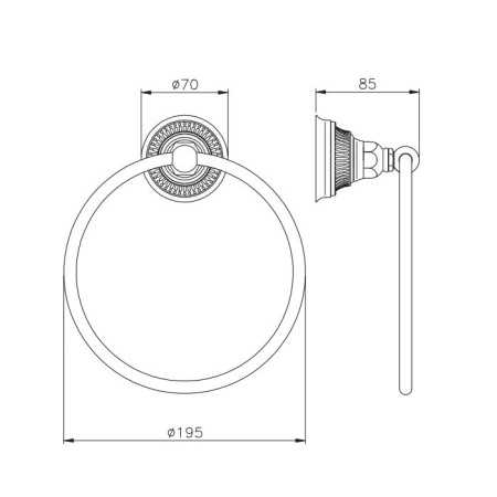 Nicolazzi Impero Полотецедержатель-кольцо диаметром 19.5 см, цвет: золото 