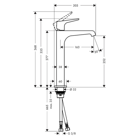 AX Citterio E Смеситель для раковины 250 