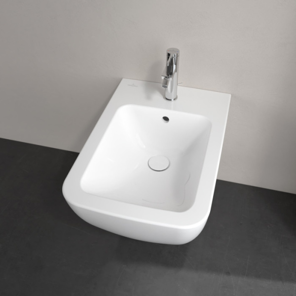 Villeroy&Boch Venticello Биде подвесное 375*560*285, с 1 отв. под смеситель, CeramicPlus, цвет альпийский белый 