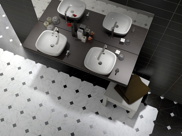 Гранит керамический 21011 OCTAGON MARMOL Negro 20х20 см 