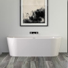 KNIEF Wall Ванна пристенная 180х80х60см, с щелевым переливом, сливной клапан хром, ванна цвет белый глянцевый