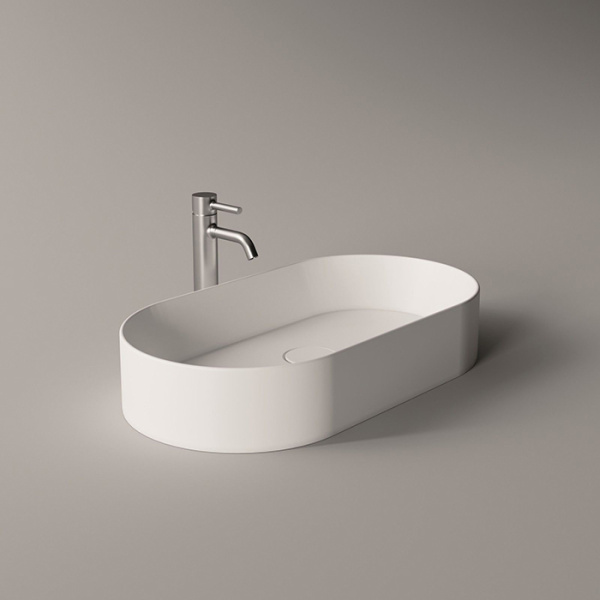 Alice Spy Раковина Oval 65x36хВ12, накладная, без отверстия под смеситель, белый матовый 