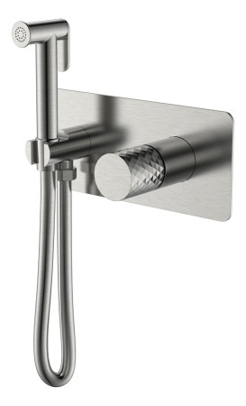 Смеситель гигиенический STICK Nikel Brush c ручкой DIAMOND 