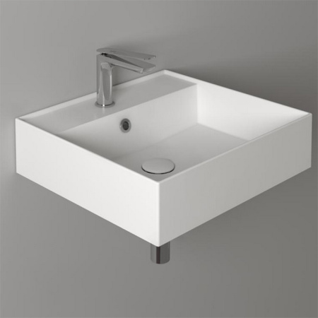 SIMAS AGILE Раковина подвесная 51х46 см, с переливом, с 1 отв под смеситель,цвет белый матовый 