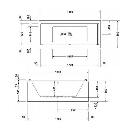 DURAVIT Ножки для ванн и душевых поддонов с боковой длиной> 1000 мм 
