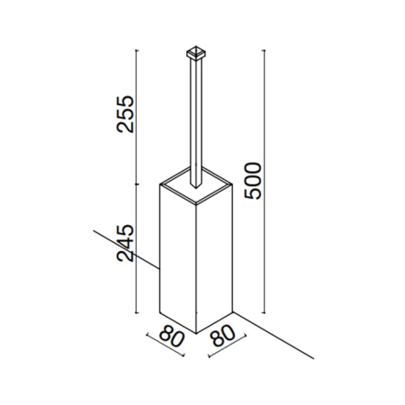 OASIS SQUARE Ершик для унитаза, напольный, цвет золото 