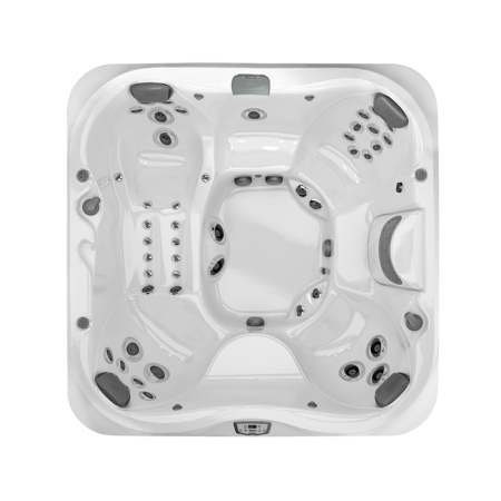 JACUZZI J375 Минибассейн 231х231х97 см, уф+озон, теплоизоляция, подсветка, Bluewave, 3кВТ, цвет Platinum, внешняя панель Smoked Ebony , без крышки 