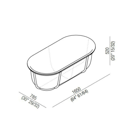 Agape Cuna Ванна отдельностоящая 165х78.5х52 см, цвет: белая с металлической структурой 