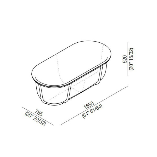 Agape Cuna Ванна отдельностоящая 165х78.5х52 см, цвет: белая с металлической структурой 