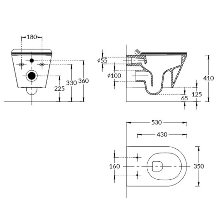 Kerama Marazzi Унитаз Plaza Modern/Плаза Модерн подвесной безободковый, с крепежом, белый глянцевый 