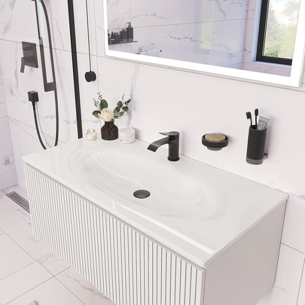 TW Shape комплект мебели, база с раковиной Kerasan 547001*1, 102х52см, с 1-м выдвиж. ящиком с механизмом push to open, цвет: белый матовый RAL9003 