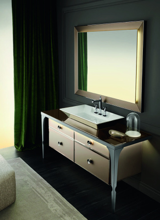 VITAGE milldue edition Majestic Тумба 1260х549хh480 мм., подвесная, с 4 выдв. ящиками. без отв. под смес., отделка зеркало Bronzo acidato/black crom 