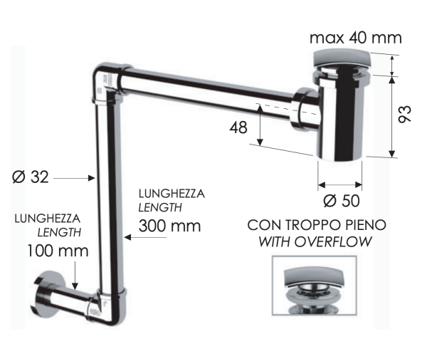 Сифон с донным клапаном Remer 985S 