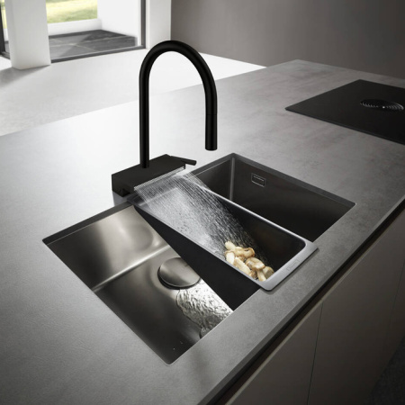 HG Metris M71 Кухонный смеситель однорычажный, Eco, с вытяжным душем, 2jet, цвет под сталь 