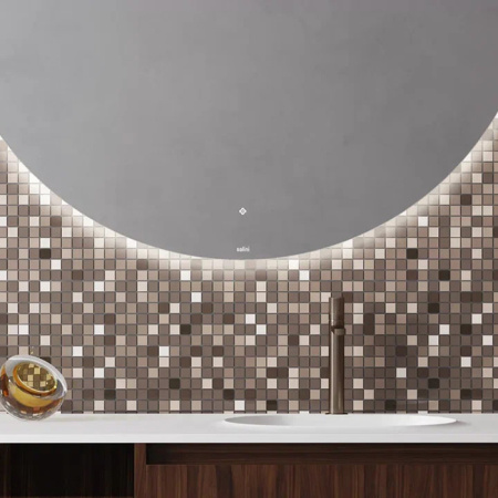 SALINI Зеркало для ванны круглое OMBRA с LED подсветкой D 700 х 25 mm, влагостойкое AGC Сrystalvision, сенс выкл, крепления,обогрев, антизапот 