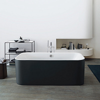 Duravit Happy D.2 Plus Ванна акриловая 1800х800мм, отдельностоящая, бесшовная панель, слив-перелив, цвет: graphite supermatt