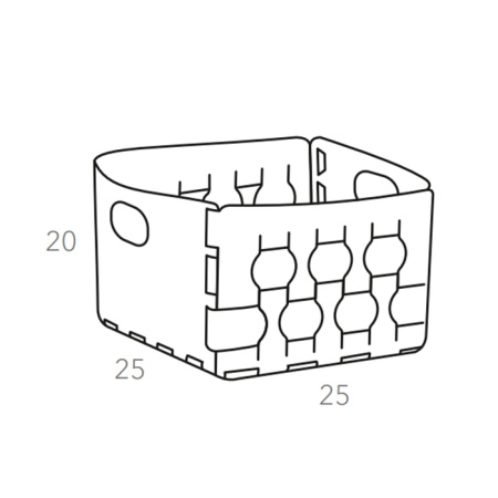 ADJ Корзинка Dubai, 25x25xH20 см., цвет: панна котта/белый 