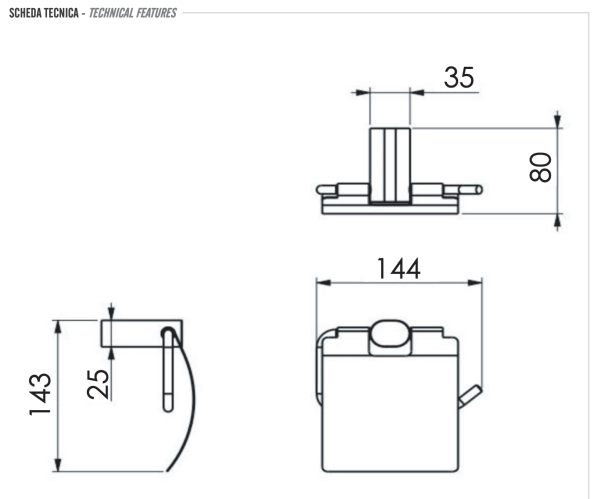 Бумагодержатель Remer Lounge LN60BO, белый матовый 