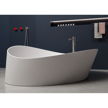 ANTONIO LUPI DUNE Ванна отдельностоящая 1720х1680х645 мм., с нажимным донным клапаном, сифоном и гибким шлангом, Cristalplant, цвет белый 