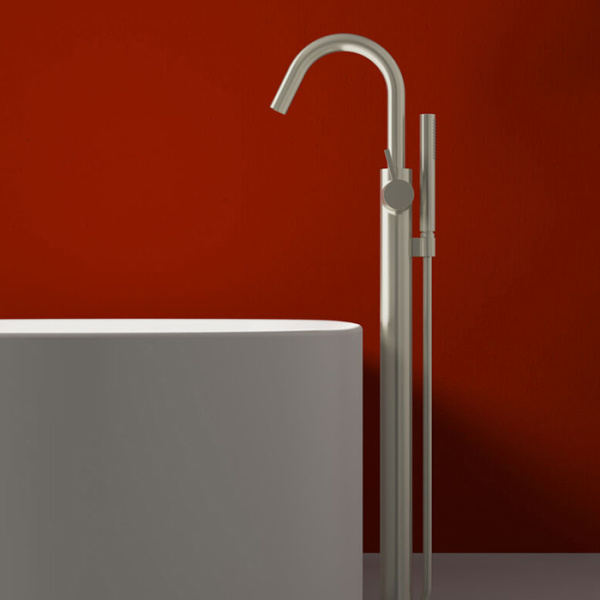 Ideal Standard Joy Смеситель для ванны, напольный, с ручным душем, цвет: PVD Silver Storm 