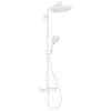 HG Croma Select S Showerpipe 280 1jet EcoSmart 9 л/мин с термостатом и ручным душем Raindance Select S 120 3jet, цвет белый матовый