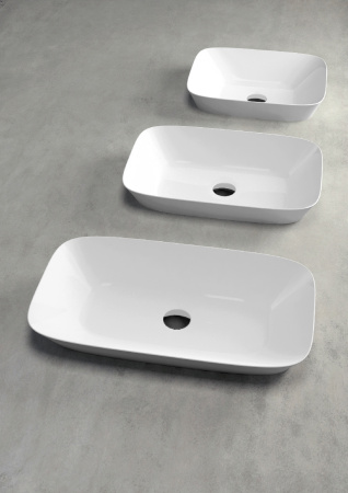 Azzurra PRUA Раковина накладная 60х40хh15см без отв. под смеситель, цвет белый 