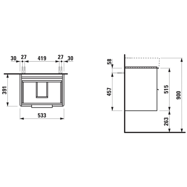 Laufen VAL Раковина 550х420мм с 1 отв. под смеситель, цвет: белый 