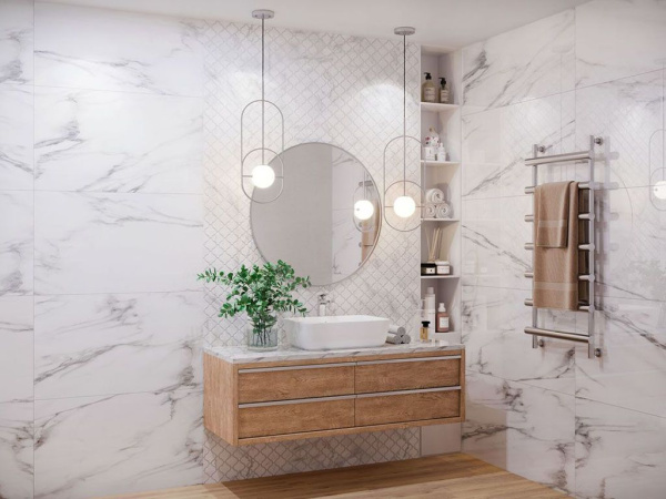 Плитка Remix Statuario 60x120 Polished (2 шт.в уп) холодный тон прожилок 