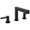 HANSGROHE FINORIS Смеситель для раковины, на 3 отверстия, 110, со сливным клапаном Push-Open, матовый черный