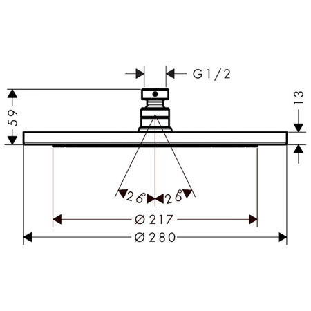 HANSGROHE CROMA Верхний душ Ø280 мм., цвет белый матовый 