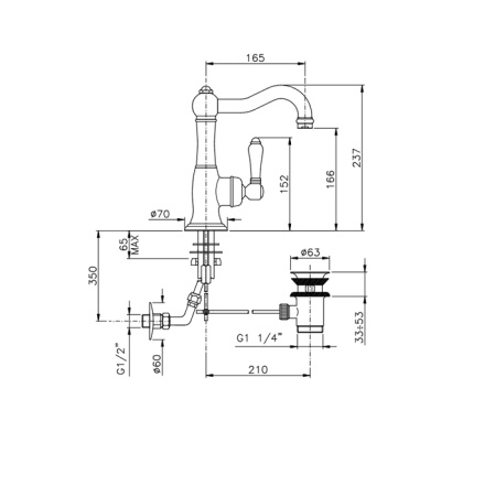 Nicolazzi El Capitan Смеситель для раковины однорычажный, с донным клапаном, цвет: бронза 