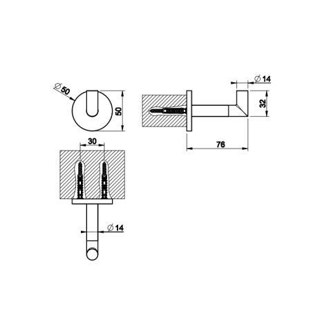 Gessi Anello Крючок настенный, цвет: хром 