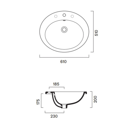 Catalano Italy Раковина 61x51 встраиваемая, с 1 отв. под смеситель, покрытие Cataglaze+, цвет белый глянцевый 