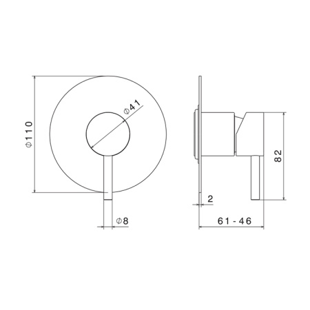Newform X-Steel 316 Наружная часть однорычажного смесителя, (для 10841) цвет: PVD Brushed gun metal 