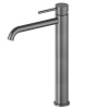 Newform X-Steel 316 Смеситель для раковины на 1 отверстие, высокий, без донного клапана, излив 190мм, цвет: PVD Brushed gun metal