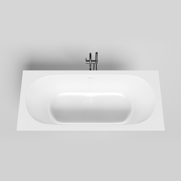 Salini ORNELLA AXIS KIT 180 Встраиваемая ванна 1800х800х600мм, прямоуг. ,мат-л: S-Stone, дон. кл. "Up&Down",слив -перел.белый матовый 