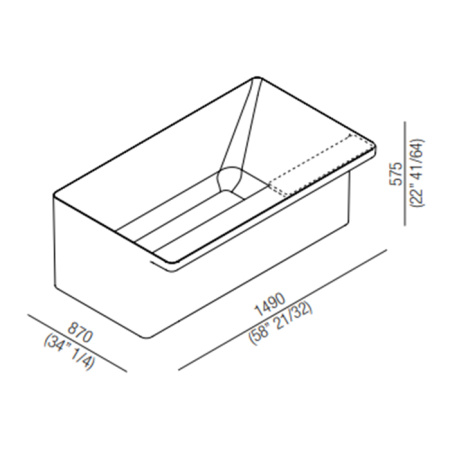 Agape Marsiglia Ванна отдельностоящая 149x87x57.5 см, с полкой, цвет: белый/темно-серый 