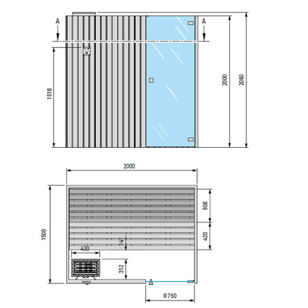 Effegibi Easy Сауна 200х150х200см, цвет: осина натуральная 