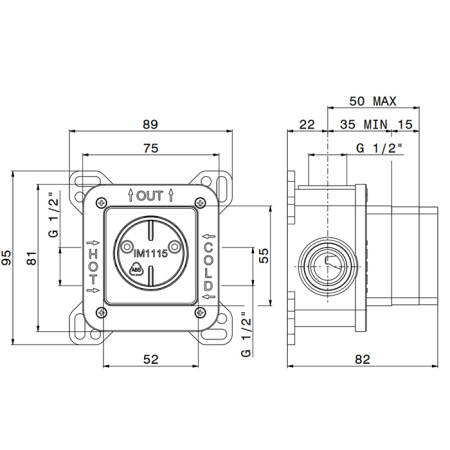 Newform Встраиваемая часть смесителя однорычажного 1/2" (нов. арт. 31085) 