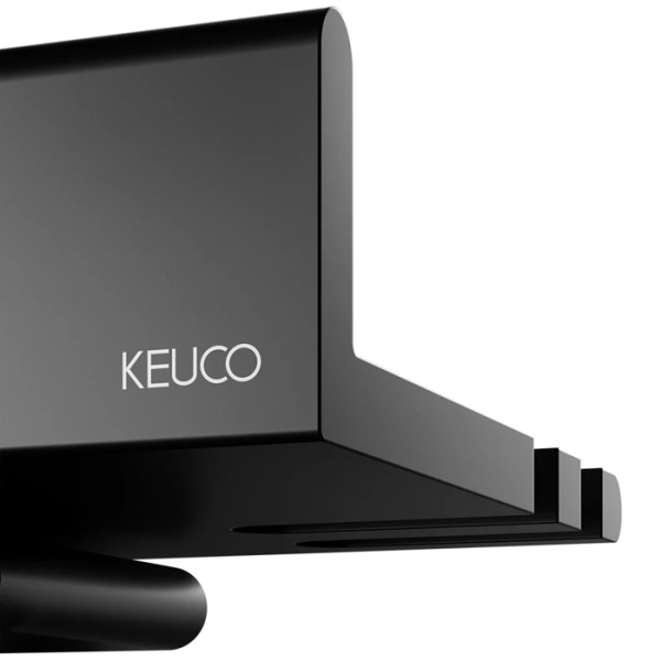 Keuco REVA Полочка для душа со стеклоочистителем, с крючком, съемный, скрытый крепеж в к-те для привинчивания или приклеивания цвет: черный матовый 