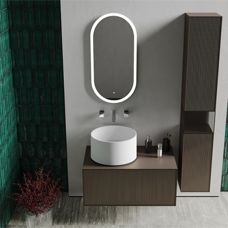 SALINI Зеркало для ванны ARMONIA  450×900х25мм., фоновая и фронтальная подсветка 3в1 , сенсор движения включения подсветки , крепления, без подогрева 