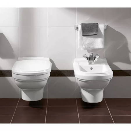 Villeroy&Boch Hommage Унитаз подвесной 370*600*345, покрытие CeramicPlus, цвет альпийский белый 
