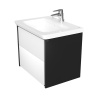 Roca RONDA Тумба подвесная 577x412x480 мм. для раковины 600 мм, с 2 ящиками, белый глянец/антрацит (ZRU9302963) 