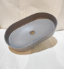 White Ceramic Blade, накладная овальная раковина 60x36x12h см, цвет серый матовый