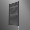 Irsap Ares Полотенцесушитель электрический 580x1118x30мм (22 трубки-2 промежутка), мощность:700 ватт, с выключ., провод: 1200мм, цвет: черный матов К1