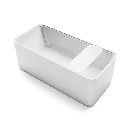 GRUPPO TREESSE Cross Ванна отдельностоящая 1600х730х600 мм., с сливом-переливом и сифоном, SOLID SURFACE, цвет белый матовый 