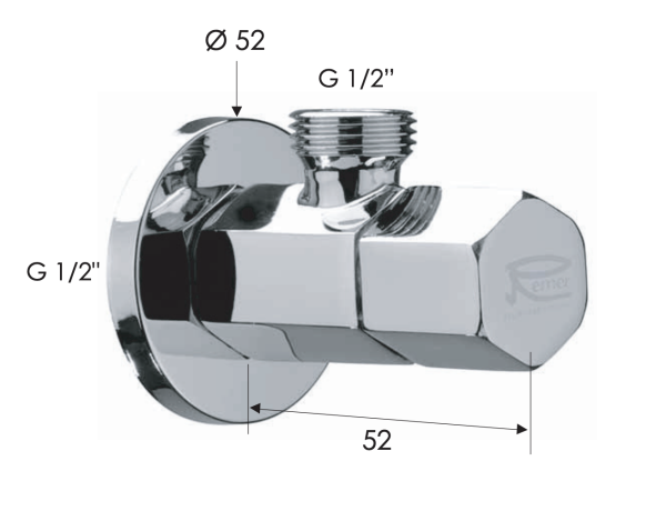 Запорный вентиль 1/2*1/2 Remer 128E1212 