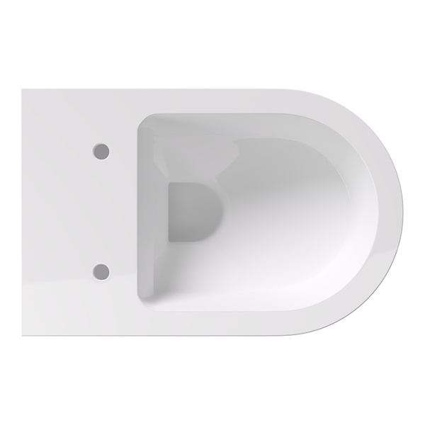 Alice Hide Унитаз Round 57х37, подвесной, безободковый, без сиденья и крышки, белый глянцевый 